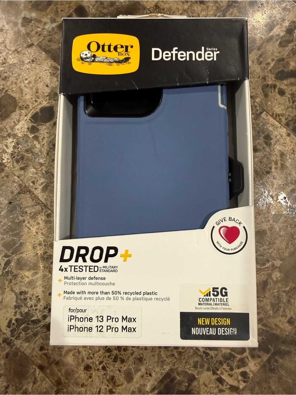 New OtterBox Defender Series Blue iPhone 13 Pro Max / 12 Pro Max Case Blue black